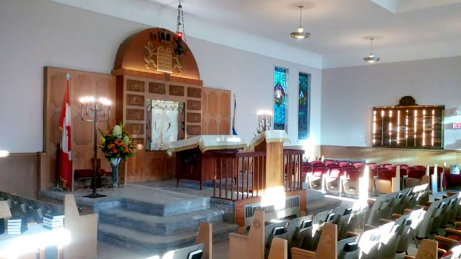 The sanctuary at Beth Zion Congregation